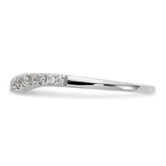 14K White Gold 1/4 carat Diamond Contoured Complete Wedding Band