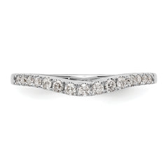 14K White Gold 1/4 carat Diamond Contoured Complete Wedding Band