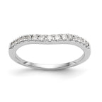 14K White Gold 1/4 carat Diamond Contoured Complete Wedding Band