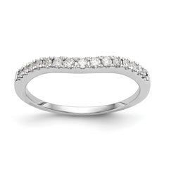 14K White Gold 1/4 carat Diamond Contoured Complete Wedding Band