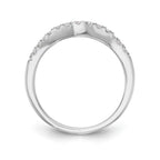 14K White Gold 1/3 carat Diamond Contoured Complete Wedding Band
