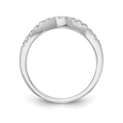14K White Gold 1/3 carat Diamond Contoured Complete Wedding Band