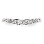 14K White Gold 1/3 carat Diamond Contoured Complete Wedding Band