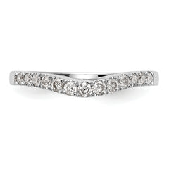 14K White Gold 1/3 carat Diamond Contoured Complete Wedding Band