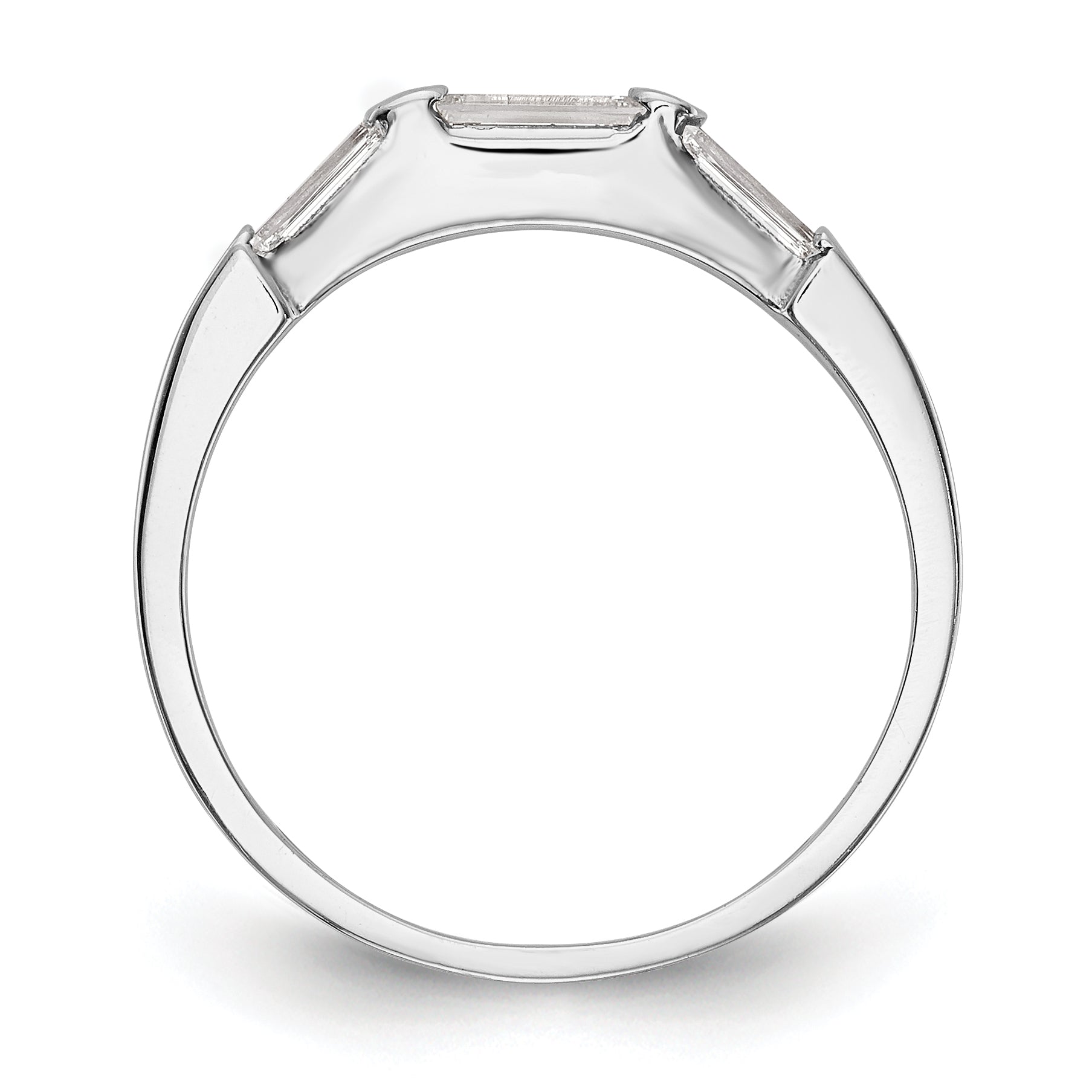 14K White Gold Baguette Diamond Complete Wedding Band Secondary image