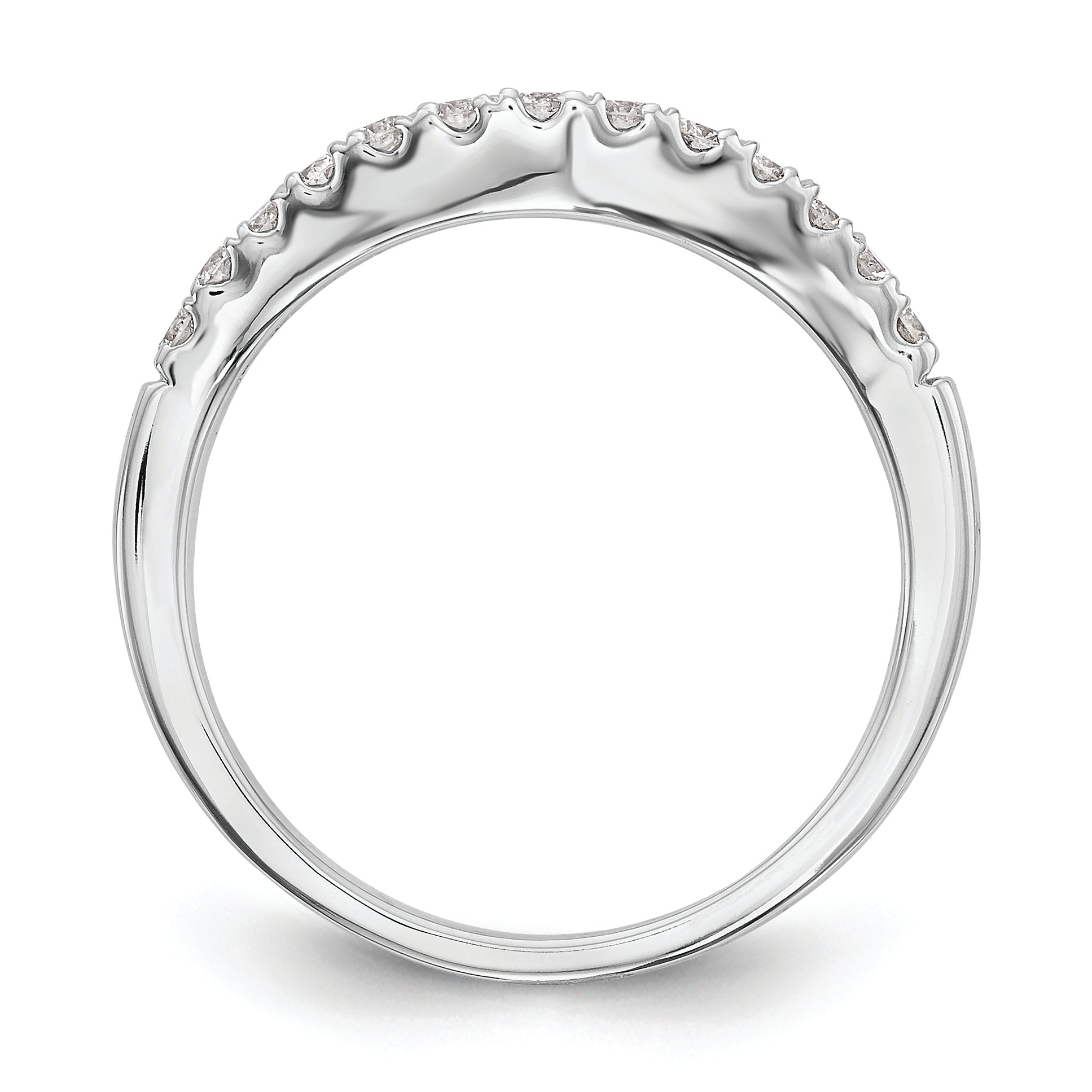 14K White Gold 1/3 carat Diamond Complete Wedding Band Secondary image