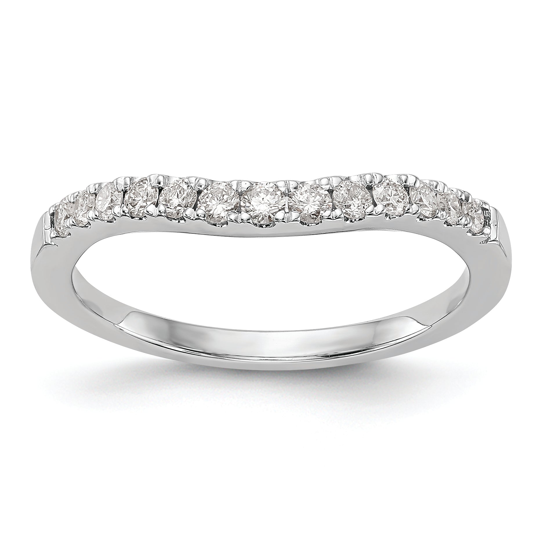 14K White Gold 1/3 carat Diamond Complete Wedding Band Main image