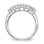 14K White Gold 5-Stone 7/8 carat Diamond Complete Wedding Band