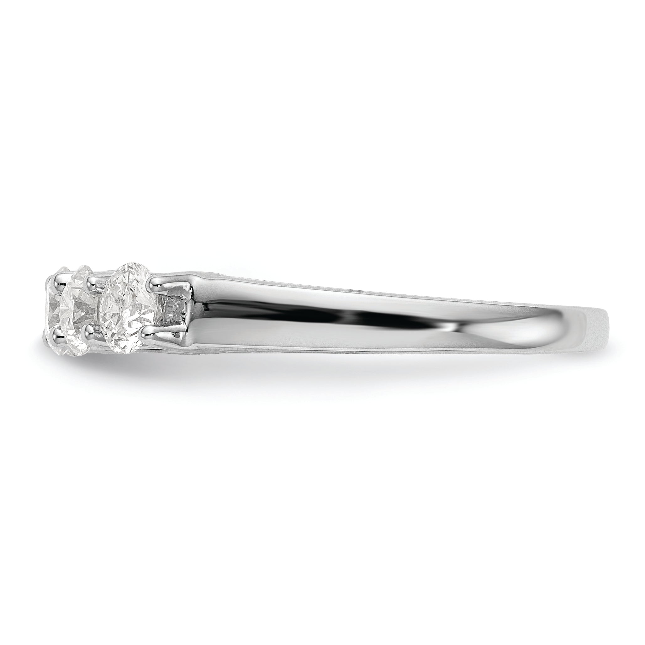 14K White Gold 5-Stone 7/8 carat Diamond Complete Wedding Band
