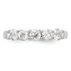 14K White Gold 5-Stone 7/8 carat Diamond Complete Wedding Band
