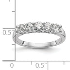 14K White Gold 5-Stone 7/8 carat Diamond Complete Wedding Band