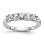 14K White Gold 5-Stone 7/8 carat Diamond Complete Wedding Band