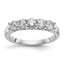 14K White Gold 5-Stone 7/8 carat Diamond Complete Wedding Band