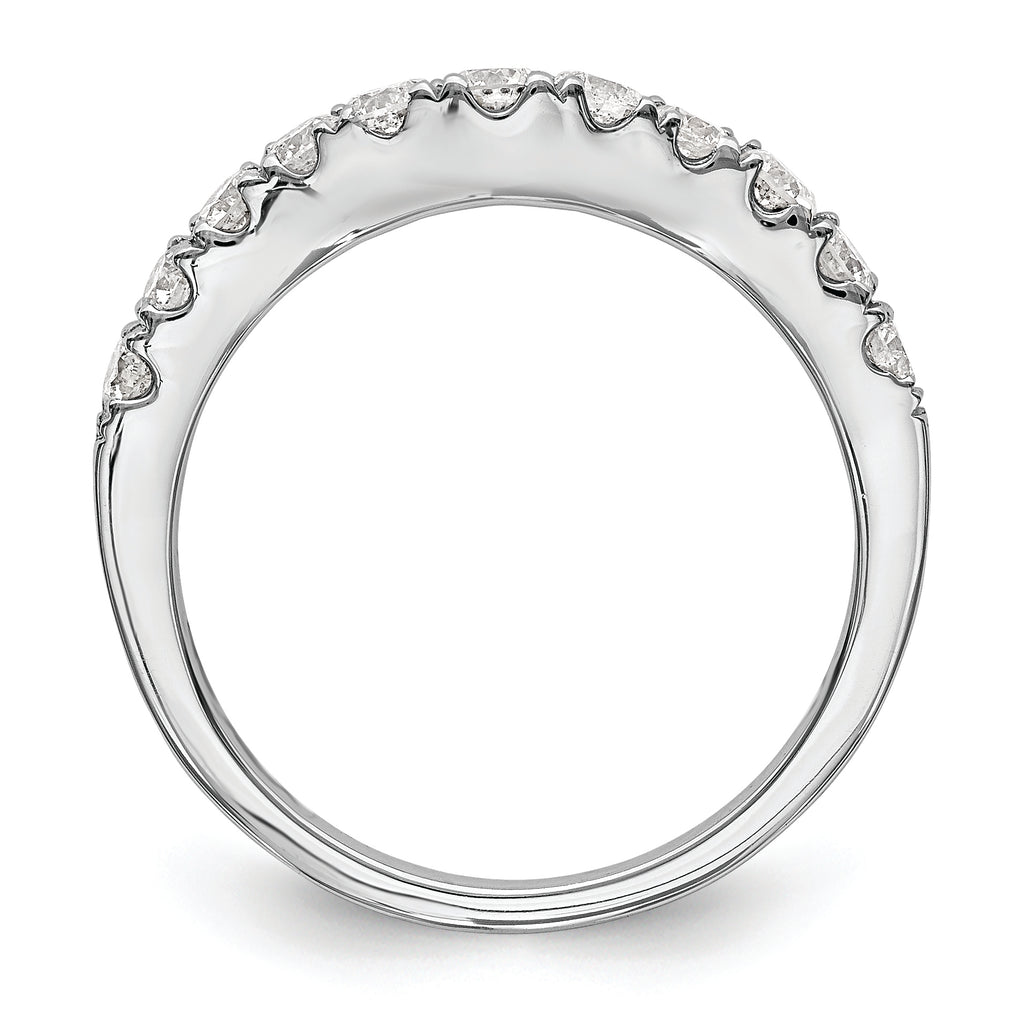 14K White Gold 3/4 carat Diamond Contoured Complete Wedding Band