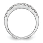 14K White Gold 3/4 carat Diamond Contoured Complete Wedding Band