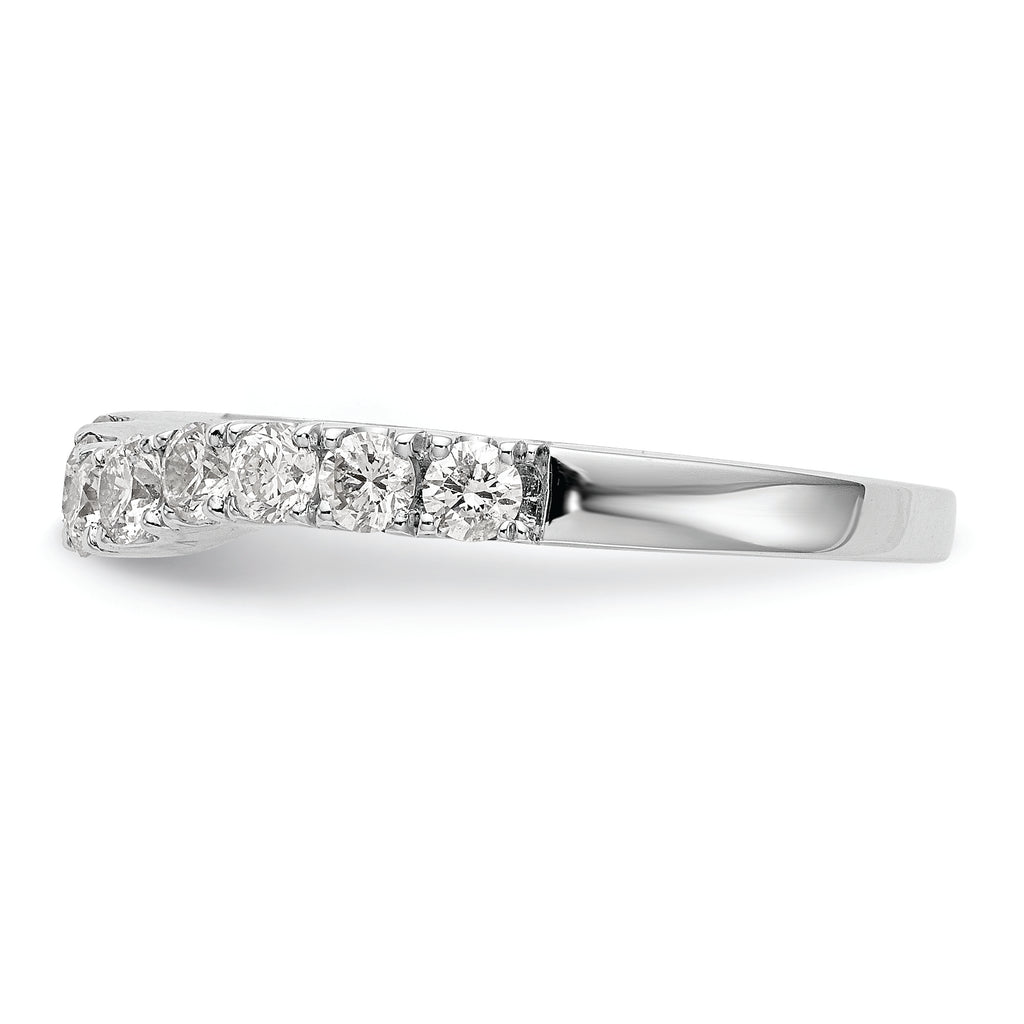 14K White Gold 3/4 carat Diamond Contoured Complete Wedding Band