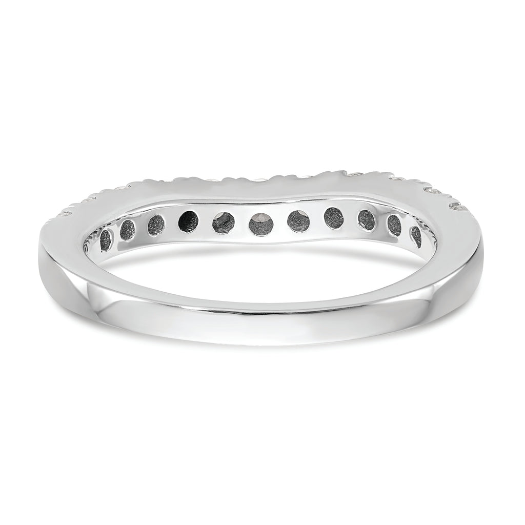 14K White Gold 3/4 carat Diamond Contoured Complete Wedding Band