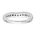 14K White Gold 3/4 carat Diamond Contoured Complete Wedding Band