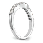 14K White Gold 3/4 carat Diamond Contoured Complete Wedding Band