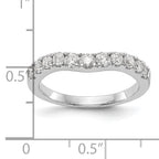 14K White Gold 3/4 carat Diamond Contoured Complete Wedding Band