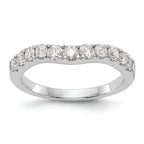 14K White Gold 3/4 carat Diamond Contoured Complete Wedding Band