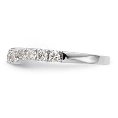 14K White Gold 3/4 carat Diamond Contoured Complete Wedding Band - 7