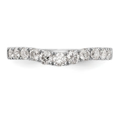 14K White Gold 3/4 carat Diamond Contoured Complete Wedding Band - 7