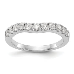 14K White Gold 3/4 carat Diamond Contoured Complete Wedding Band - 7