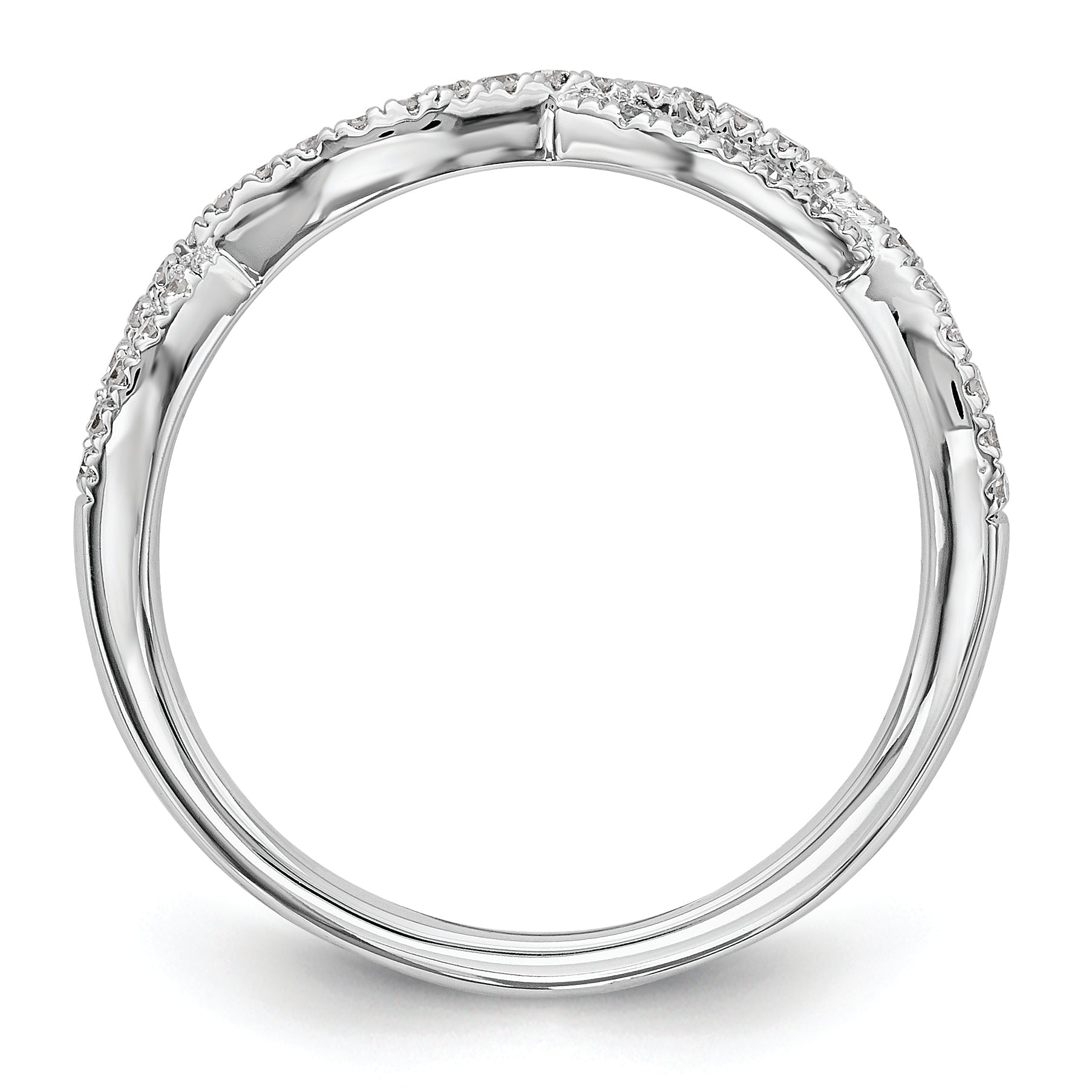 14K White Gold 1/4 carat Twist Diamond Complete Wedding Band Secondary image