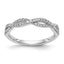 14K White Gold 1/4 carat Twist Diamond Complete Wedding Band