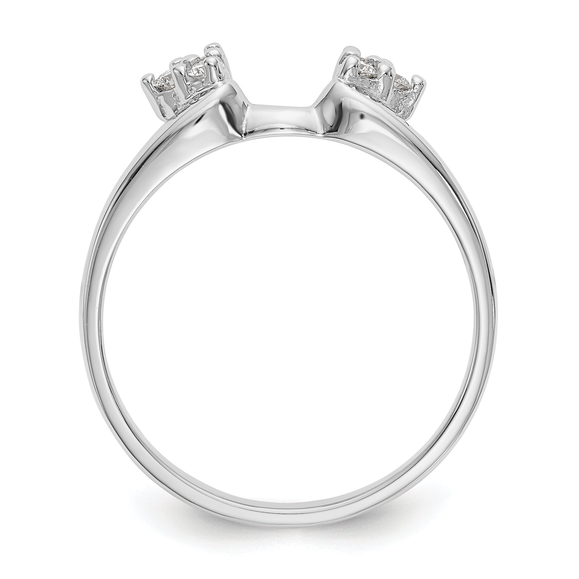 14K White Gold 1/8 carat Diamond Complete Wrap Ring - 7