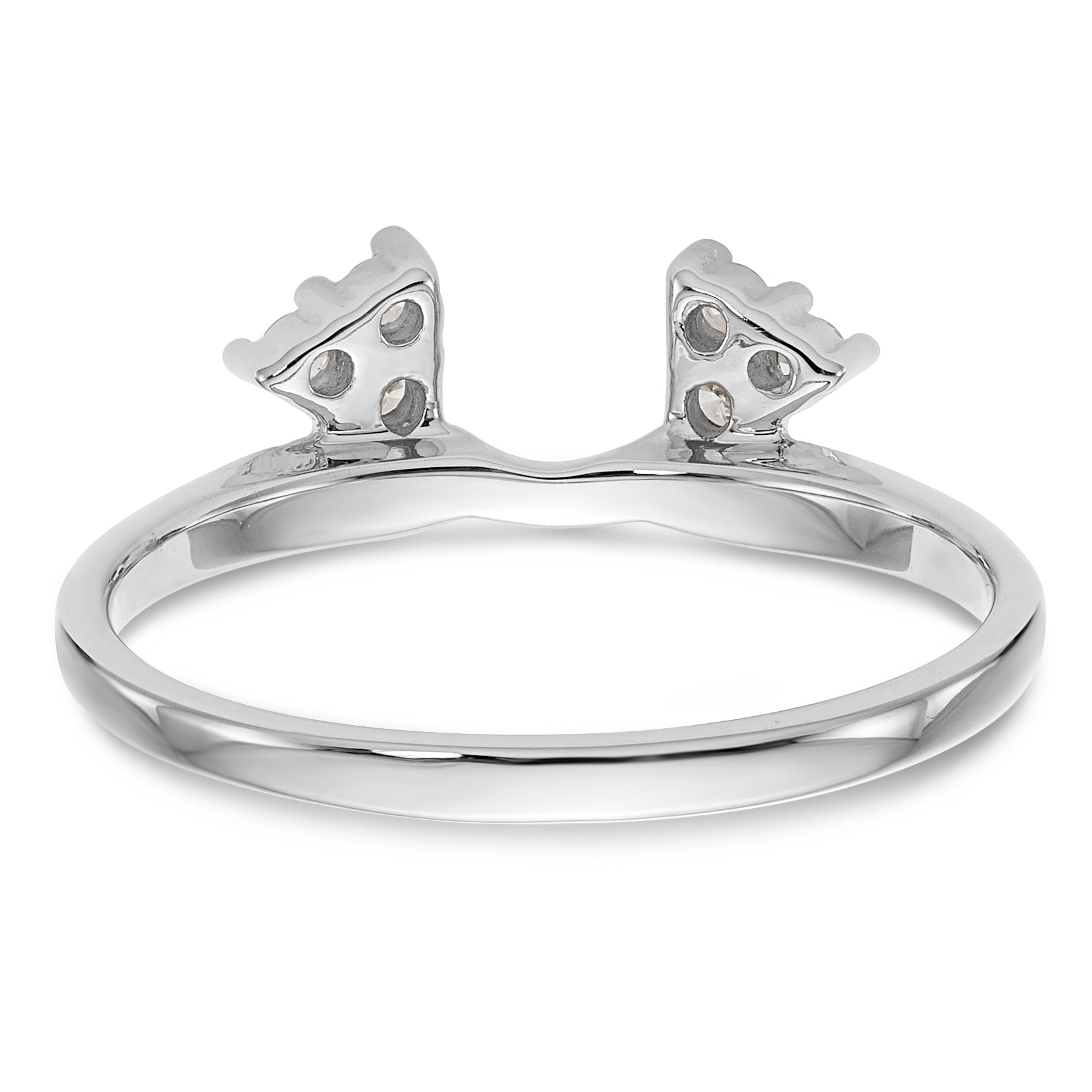 14K White Gold 1/8 carat Diamond Complete Wrap Ring - 7