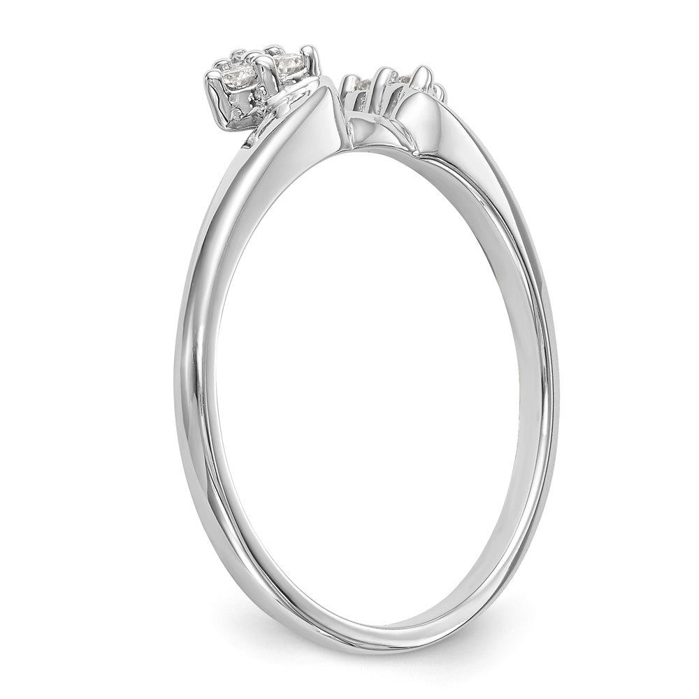 14K White Gold 1/8 carat Diamond Complete Wrap Ring - 7
