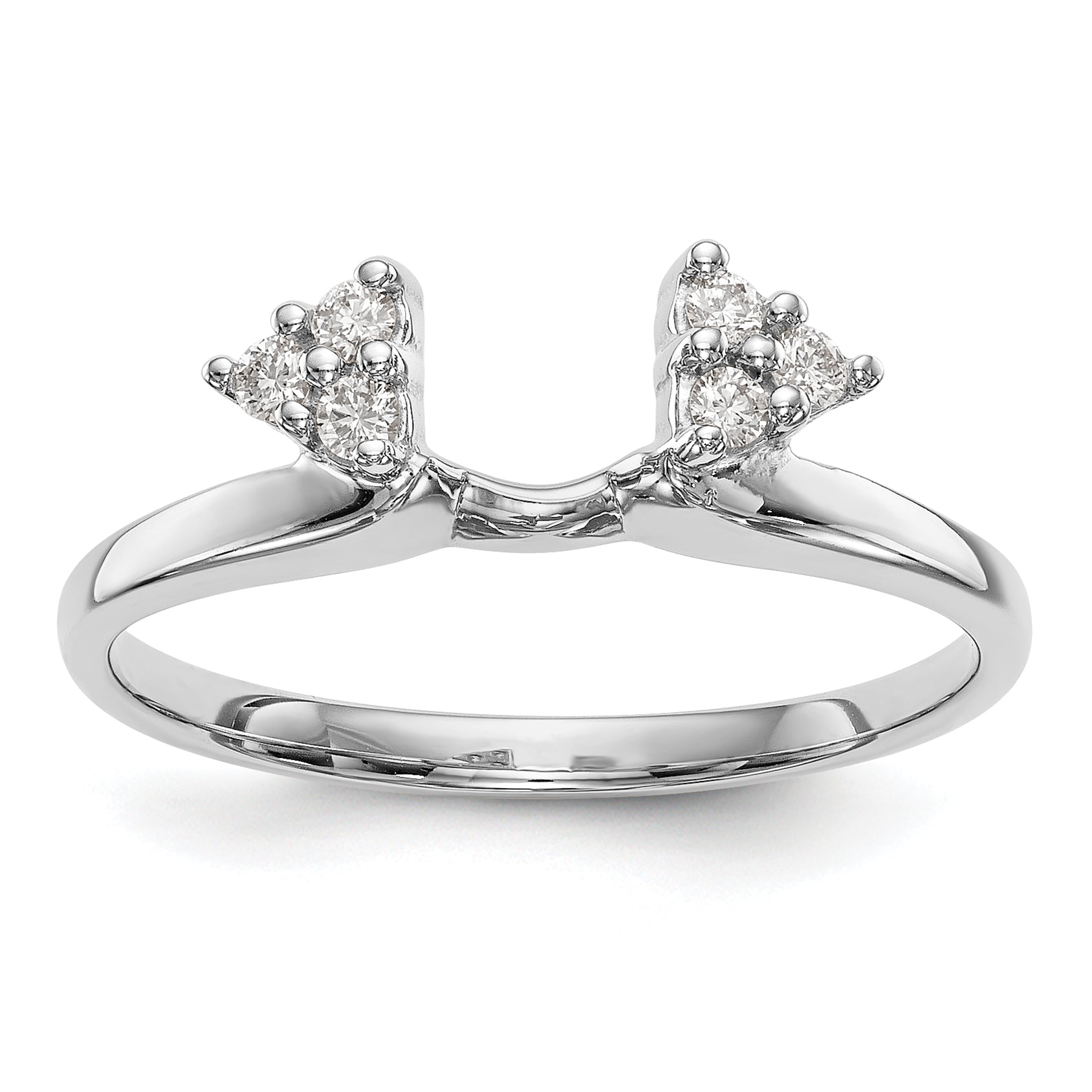 14K White Gold 1/8 carat Diamond Complete Wrap Ring Main image