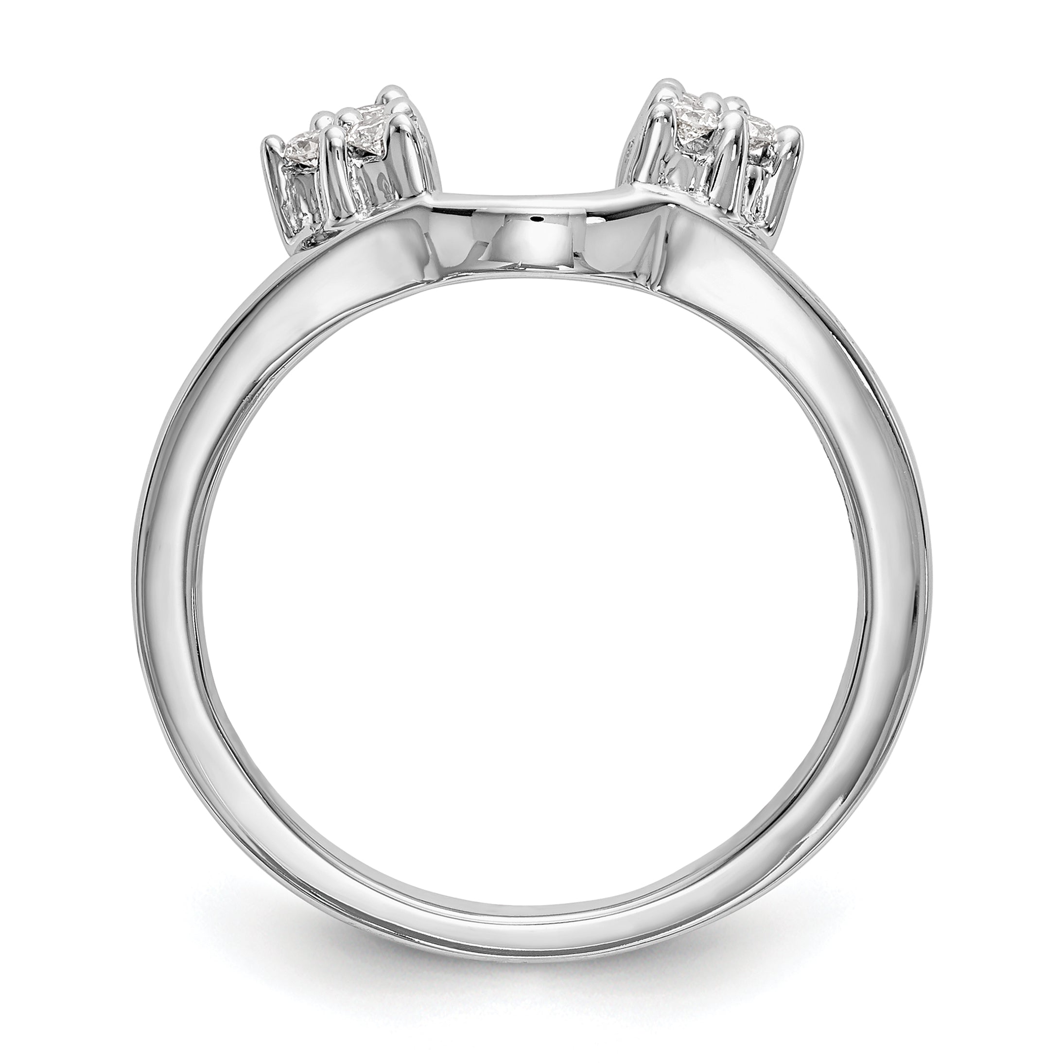 14K White Gold 1/8 carat Diamond Complete Wrap Ring Secondary image