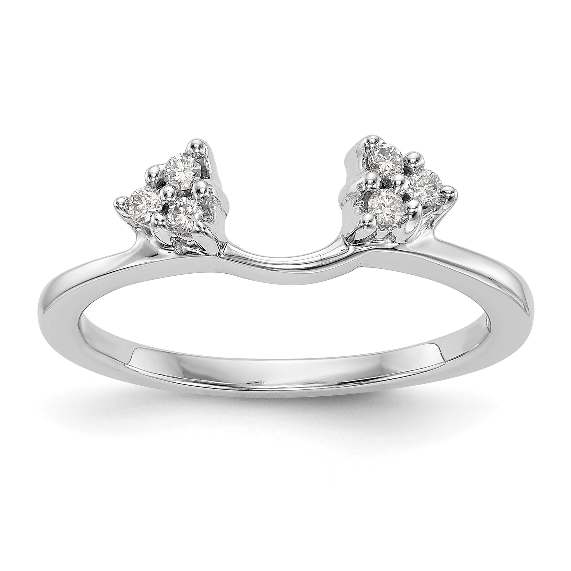 14K White Gold 1/8 carat Diamond Complete Wrap Ring Main image