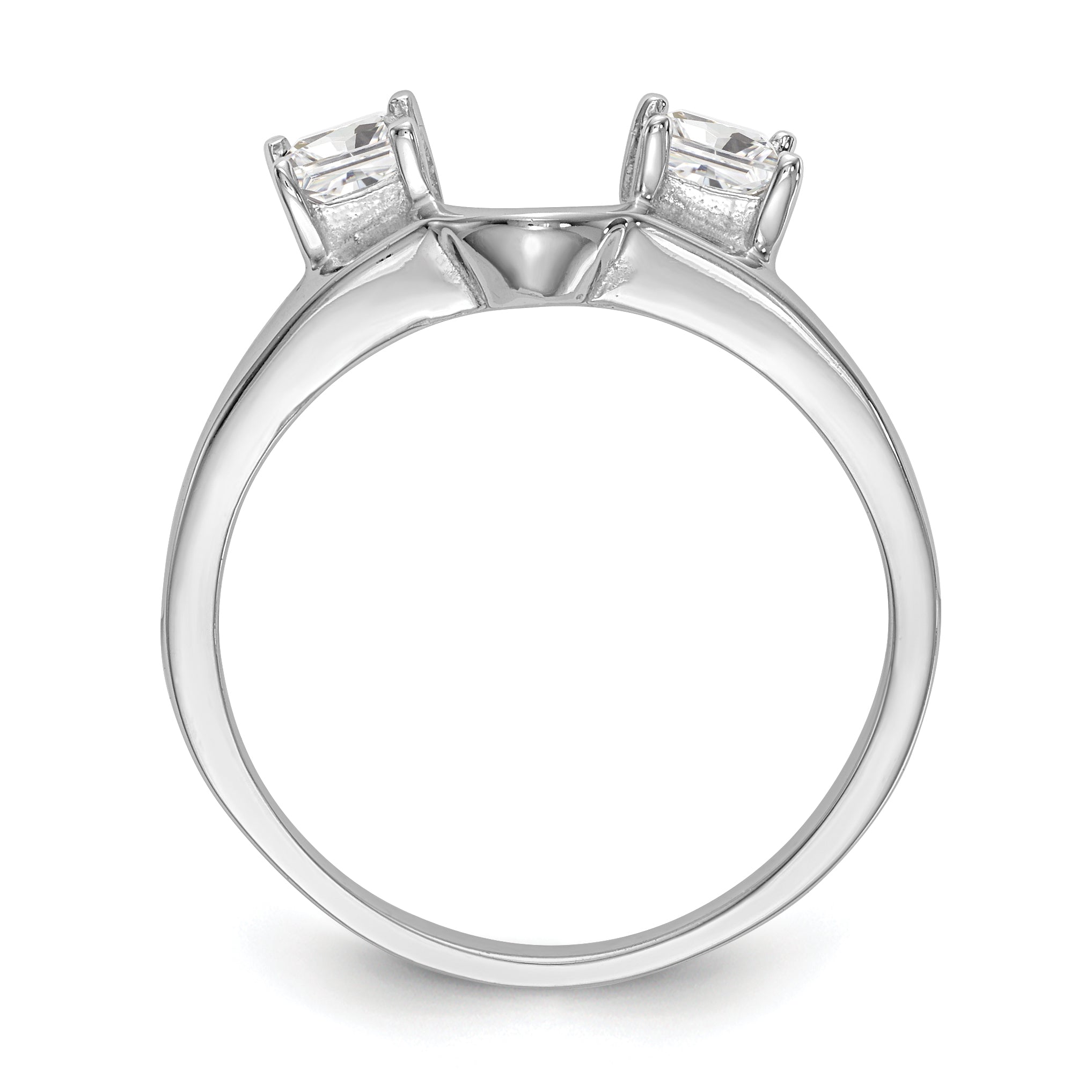 14K White Gold 1/2 carat Princess Diamond Complete Wrap Ring - 7