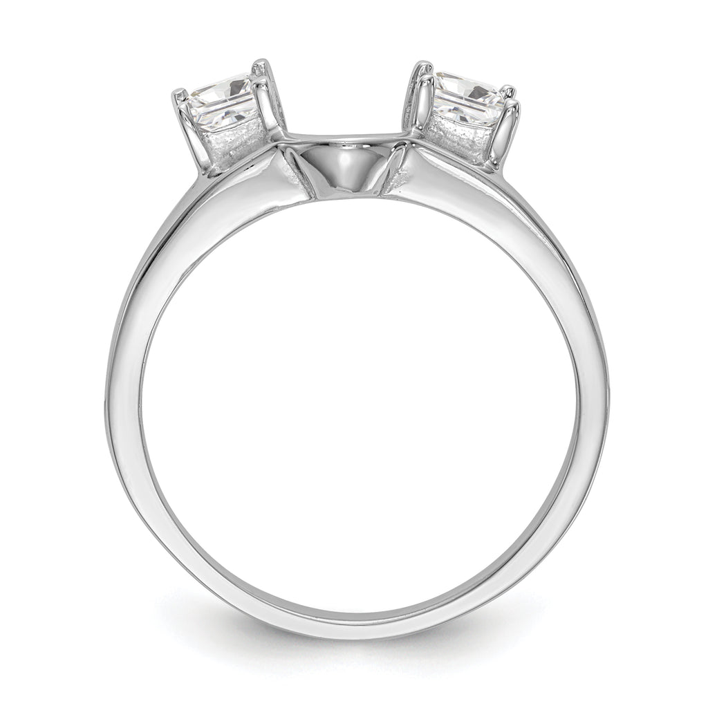 14K White Gold 1/2 carat Princess Diamond Complete Wrap Ring