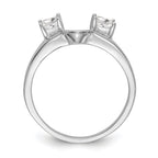 14K White Gold 1/2 carat Princess Diamond Complete Wrap Ring