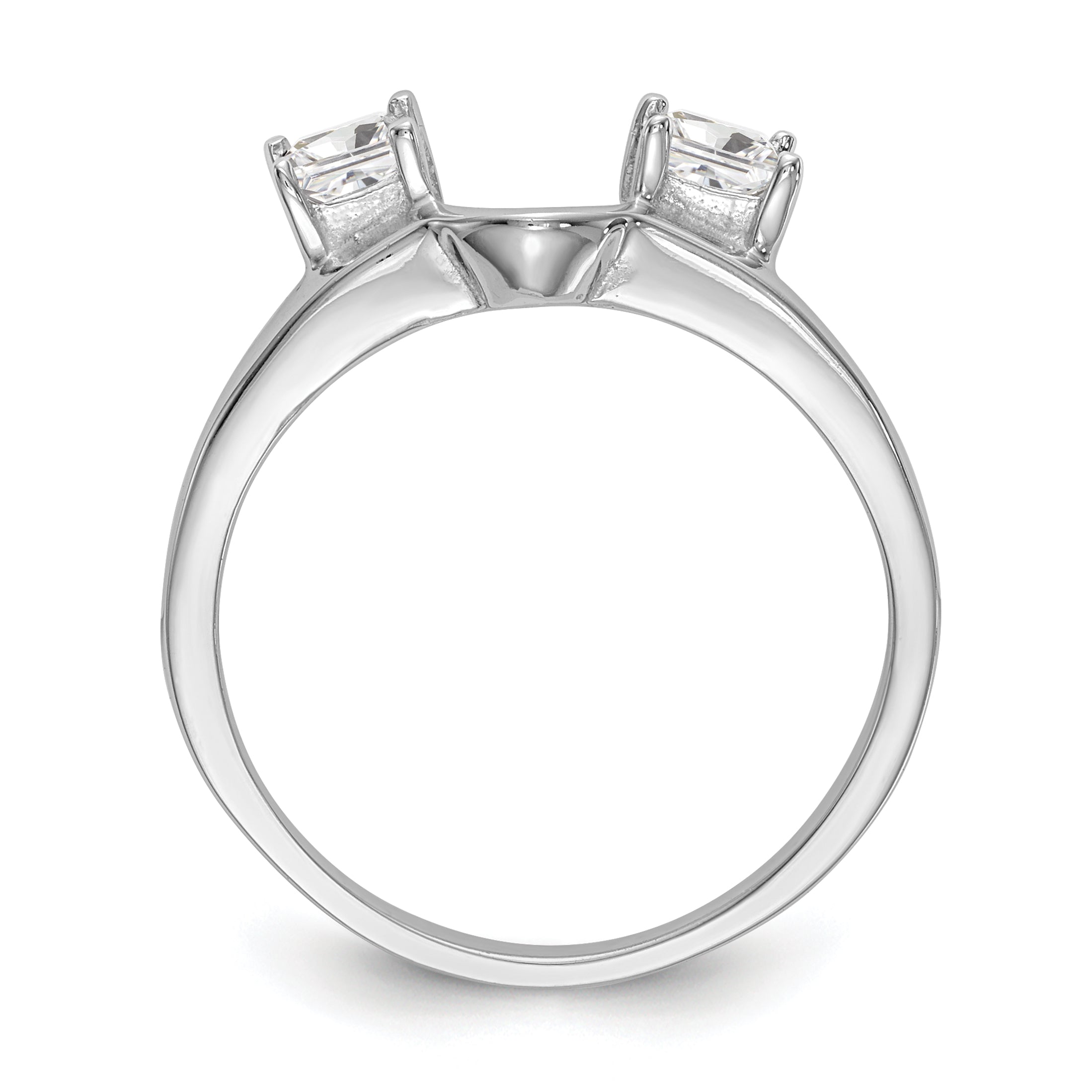 14K White Gold 1/2 carat Princess Diamond Complete Wrap Ring