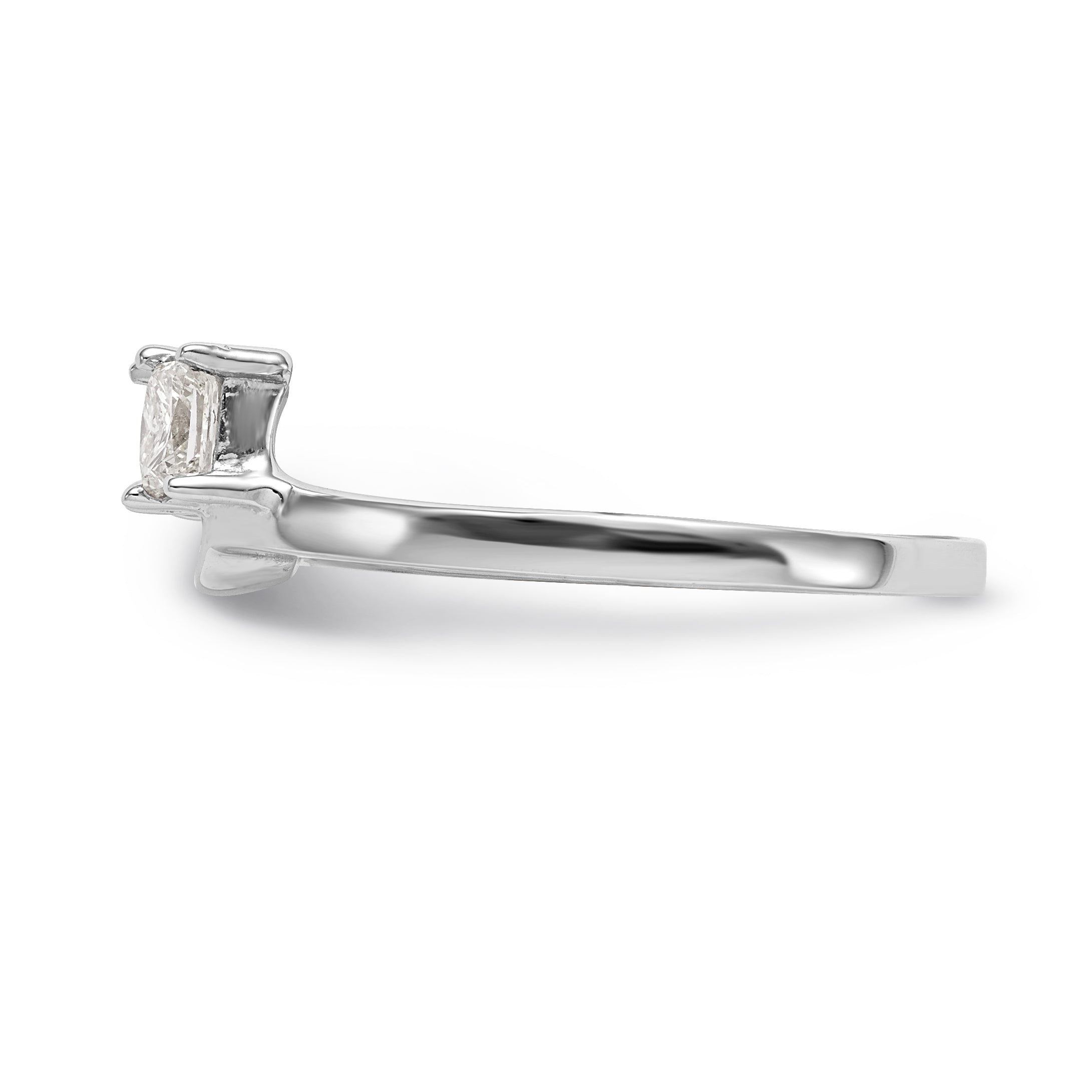 14K White Gold 1/2 carat Princess Diamond Complete Wrap Ring - 7