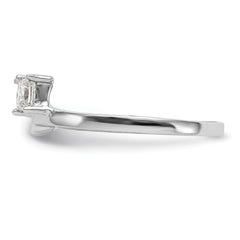 14K White Gold 1/2 carat Princess Diamond Complete Wrap Ring