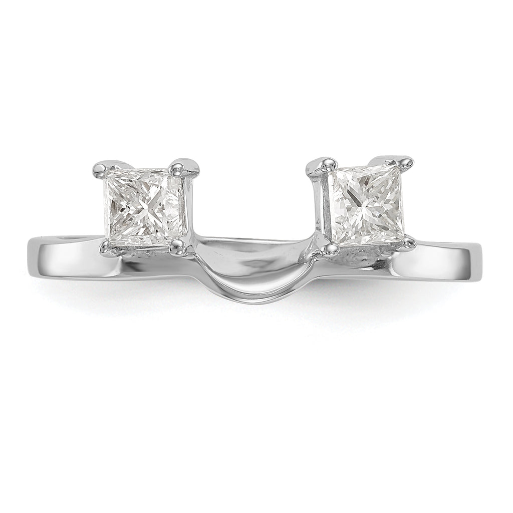14K White Gold 1/2 carat Princess Diamond Complete Wrap Ring
