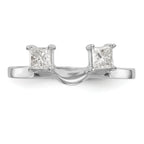 14K White Gold 1/2 carat Princess Diamond Complete Wrap Ring