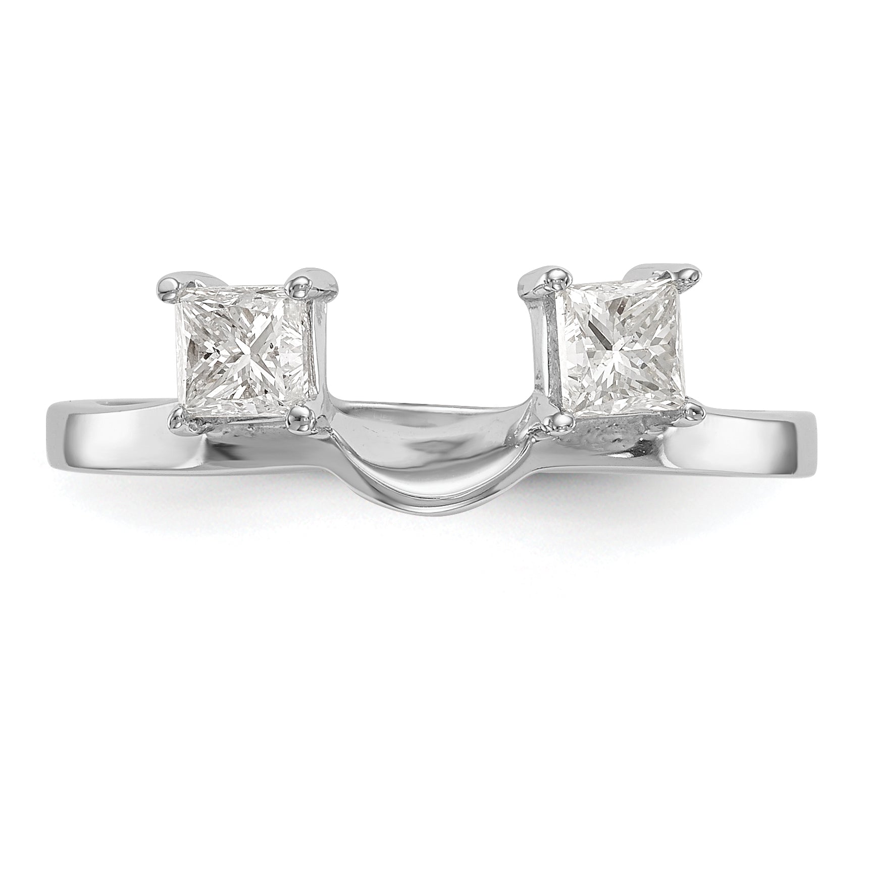 14K White Gold 1/2 carat Princess Diamond Complete Wrap Ring