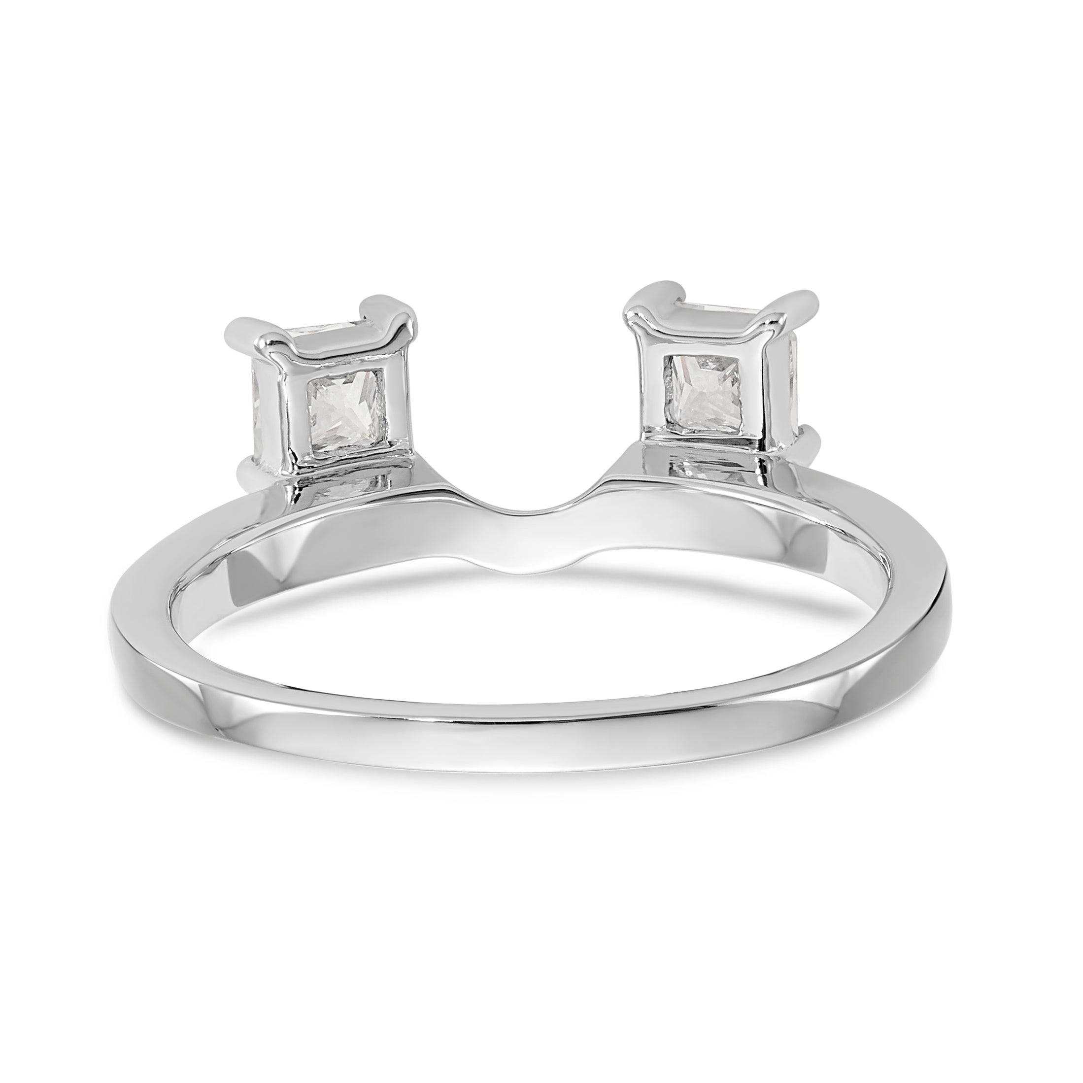 14K White Gold 1/2 carat Princess Diamond Complete Wrap Ring - 7