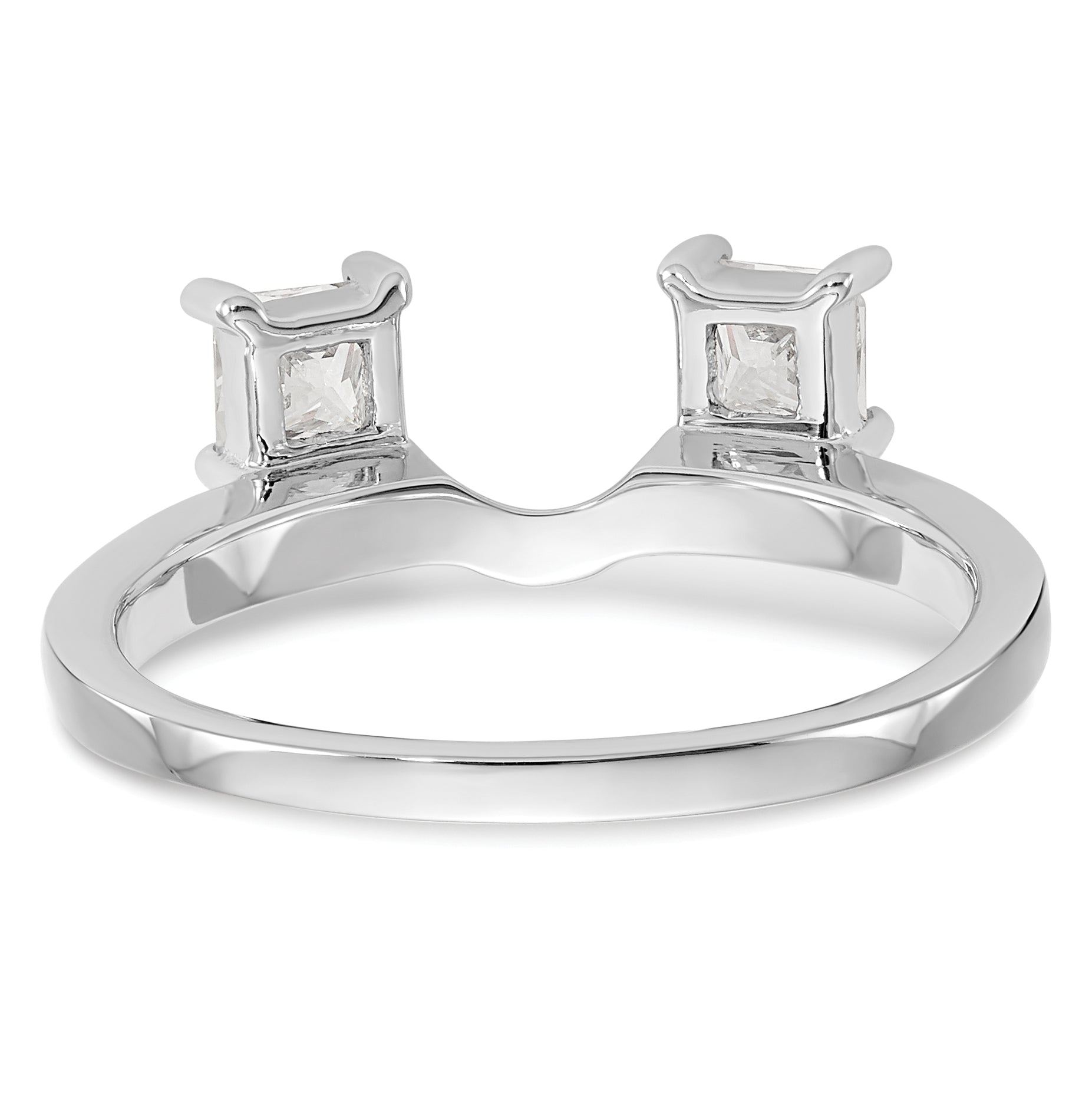 14K White Gold 1/2 carat Princess Diamond Complete Wrap Ring