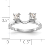 14K White Gold 1/2 carat Princess Diamond Complete Wrap Ring