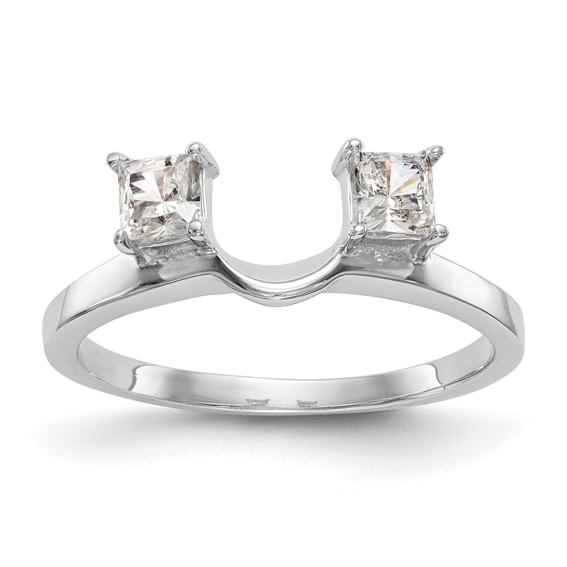 14K White Gold 1/2 carat Princess Diamond Complete Wrap Ring Main image