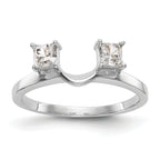 14K White Gold 1/2 carat Princess Diamond Complete Wrap Ring